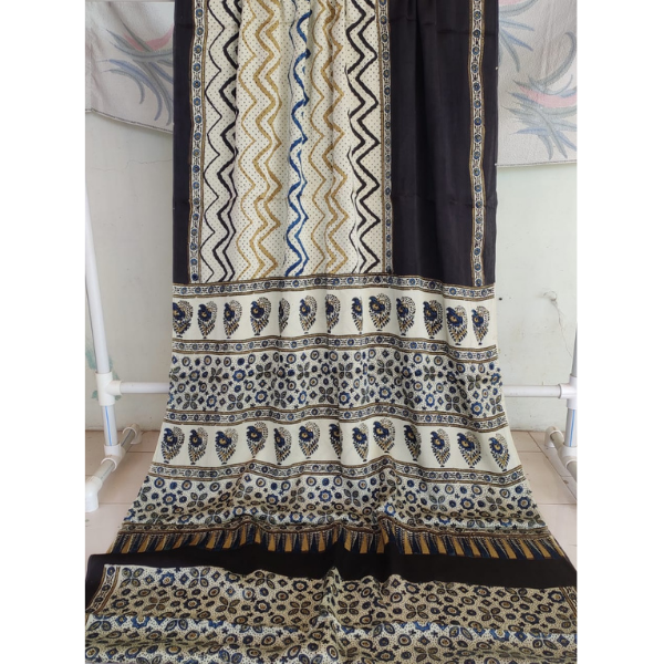 Ajrakh Block print Saree 